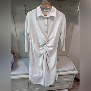Zara cream midi dress with knot